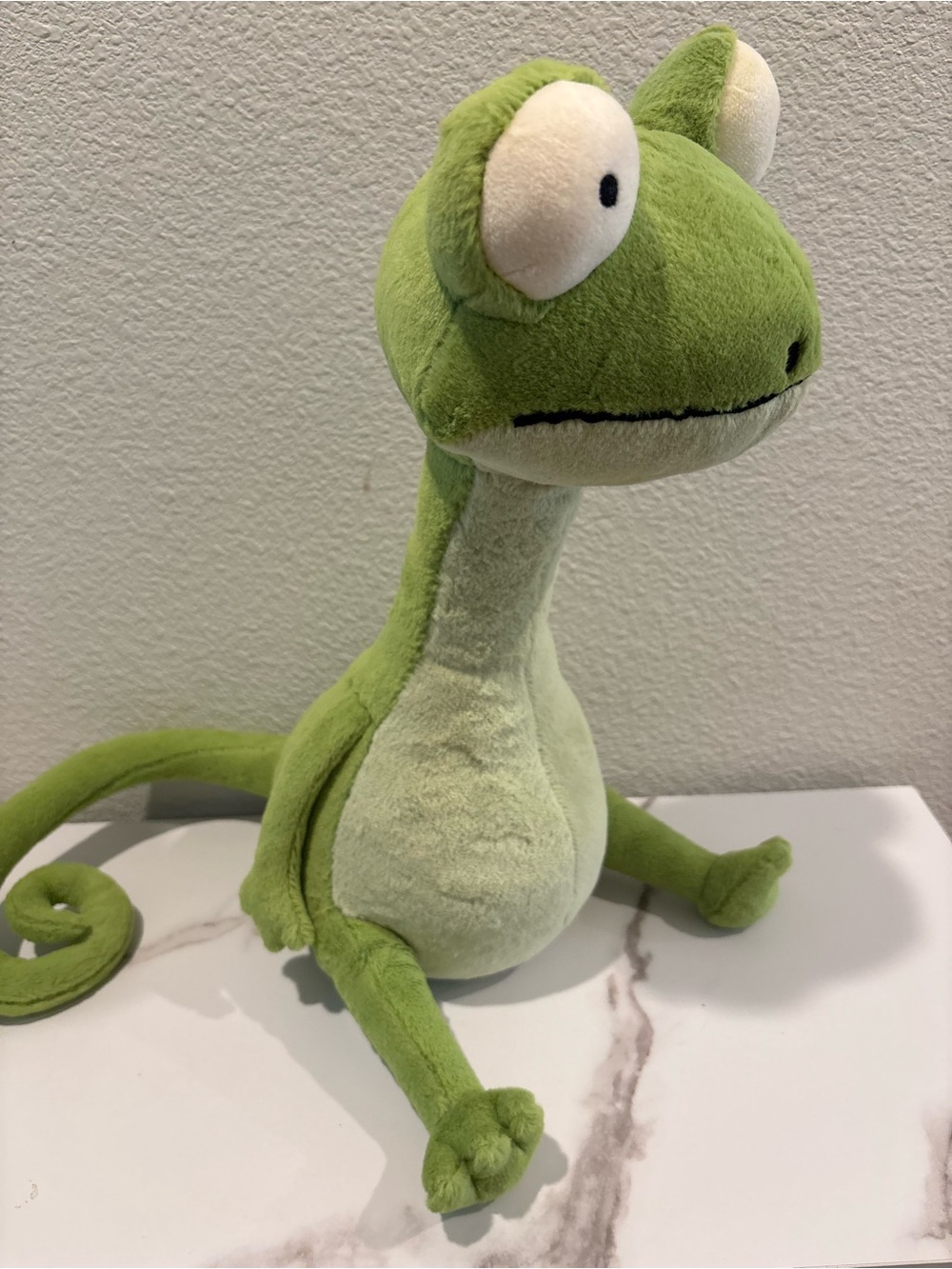 Jellycat Green & Cream Plush chameleon  with Curled Tail